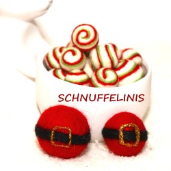 Weihnachtsmann Kugeln aus Filz, Filzkugeln Weihnachtsbaum