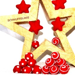 2,5cmFilzkugeln rot weiß, DIY Baumschmuck Filzperlen, rote Filzbälle