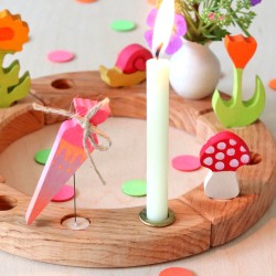 Anello di compleanno in legno, Montessori Bambini corona