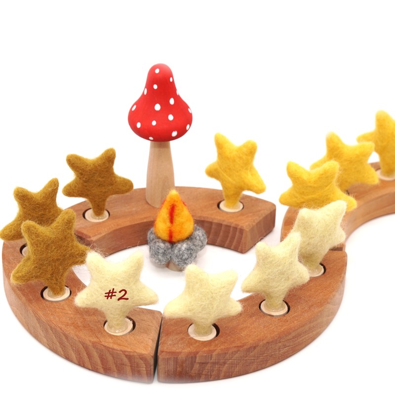 birthday ring plugs, are decorative in the annual ring, felt stars