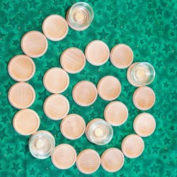 Wooden Christmas spiral holiday saisons calendar