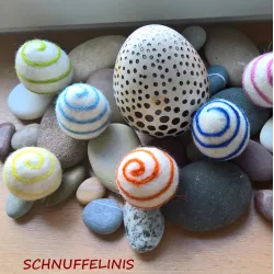 Sets d'œufs de Pâques en feutre néon, Oeufs de Pâques en spirale color