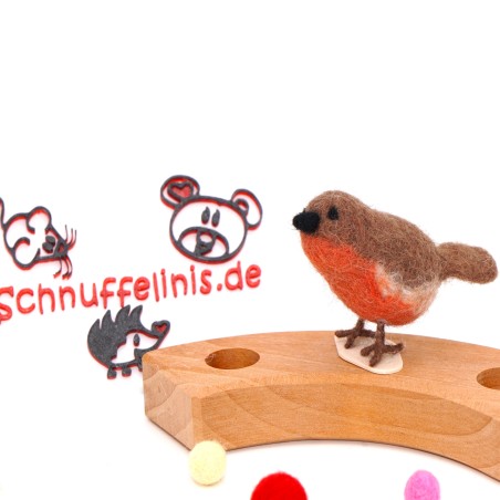 Motivstecker Rotkehlchen Stecker, Kinder Pinguin gefilzt für Grimms Ringe
