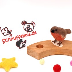 Motivstecker Rotkehlchen Stecker, Kinder Pinguin gefilzt für Grimms Ringe