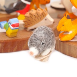 mole felt ornaments for Grimms annual rings, annual ring mole