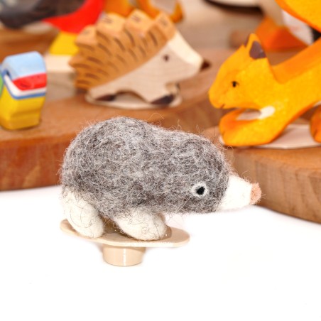 mole felt ornaments for Grimms annual rings, annual ring mole