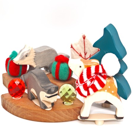 Forest animals set, woodland animals Birthday rings plug 9er Set