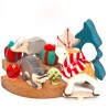 Forest animals set, woodland animals Birthday rings plug 9er Set