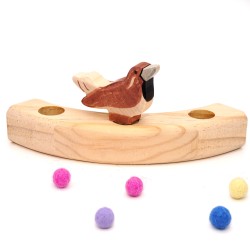 Geburtstagsringe Spatz für Grimms, Holz Spatz Stecker