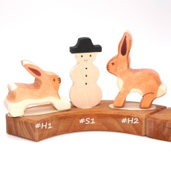 Geburtstagsringe Hase für Grimms, Holz Hase Stecker Holzringe Häschen
