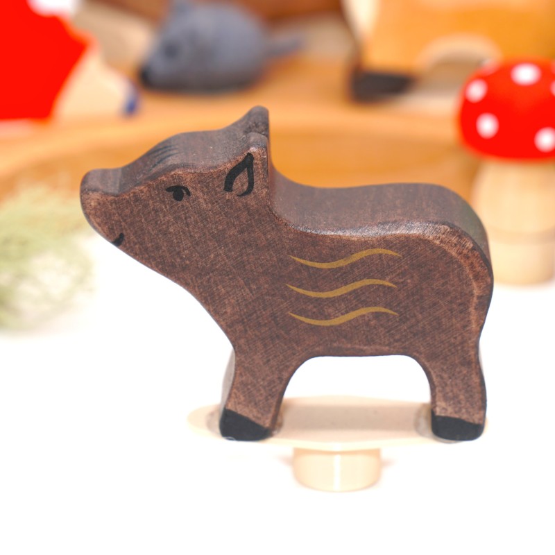 Cinghialetto en legno per Grimms, figurina Bambini martora Cinghialetto en legno per Grimms, figurina Bambini martora
