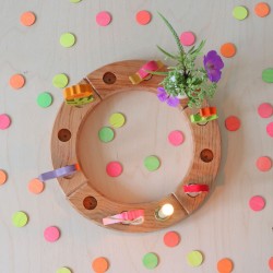 wooden birthday ring, toddler candle decorative ring, Waldorf year
