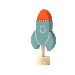 Geburtstagsringe Rakete Steckfigur Grimms, Grimms Rakete zum Mond Holz