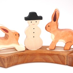 Geburtstagsringe Schneemann Steckfigur Grimms, Grimms Schneemann Holz
