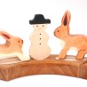 Geburtstagsringe Schneemann Steckfigur Grimms, Grimms Schneemann Holz