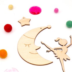 Tiny wooden stars pendant for baby mobile DIY