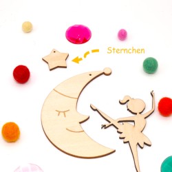 Tiny wooden stars pendant for baby mobile DIY