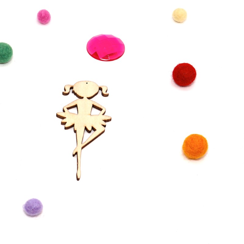 Wood Ballerina 4 pendant