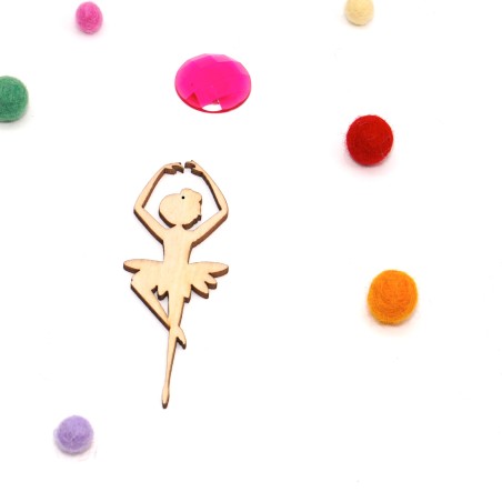 Wood Ballerina 3 pendant for baby mobile DIY