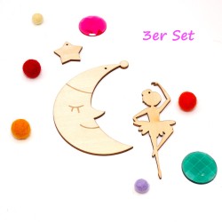 DIY Mobile sleeping 3er set, moon for DIY Baby Mobile, gifts for Baby