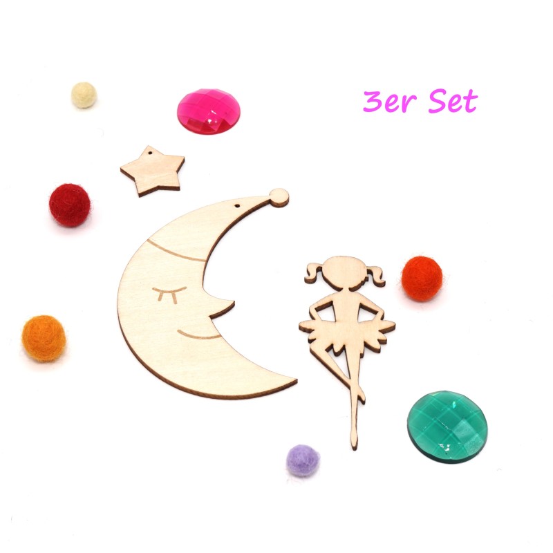DIY Mobile sleeping 3er set, moon for DIY Baby Mobile, gifts for Baby DIY Mobile sleeping 3er set, moon for DIY Baby Mobile, gifts for Baby