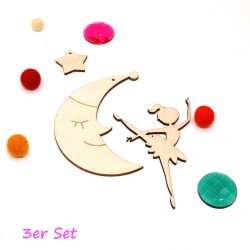 DIY Mobile sleeping 3er set, moon for DIY Baby Mobile, gifts for Baby
