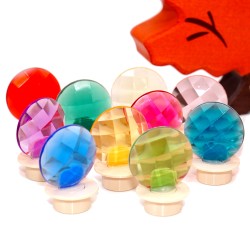 Kaleidoscope plugs for Grimms, glitter stones children birthday