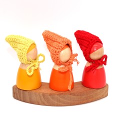Wooden gnome dolls, Wooden gnome dolls with pointed caps