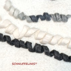 Cat toy white felt curl