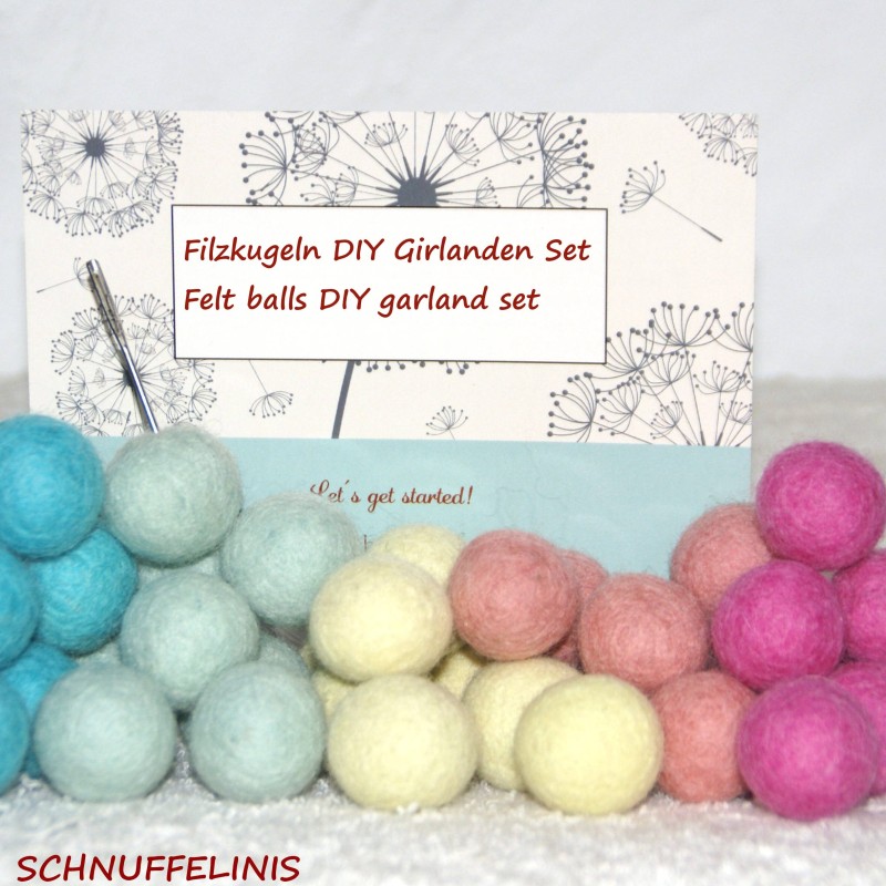 DIY guirlandes en boules de feutre Schnuffelinis