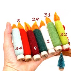 Christmas candles set of 4 with ribbon Schnuffelinis