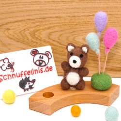 Motivstecker Teddybär braun Geburtstagsringe Schnuffelinis