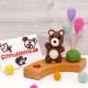 Teddy birthday felt plugs
