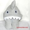 Shark Poncho grey + Embroidery Schnuffelinis