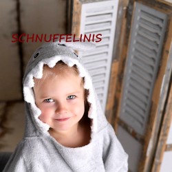 Shark Poncho grey + Embroidery Schnuffelinis