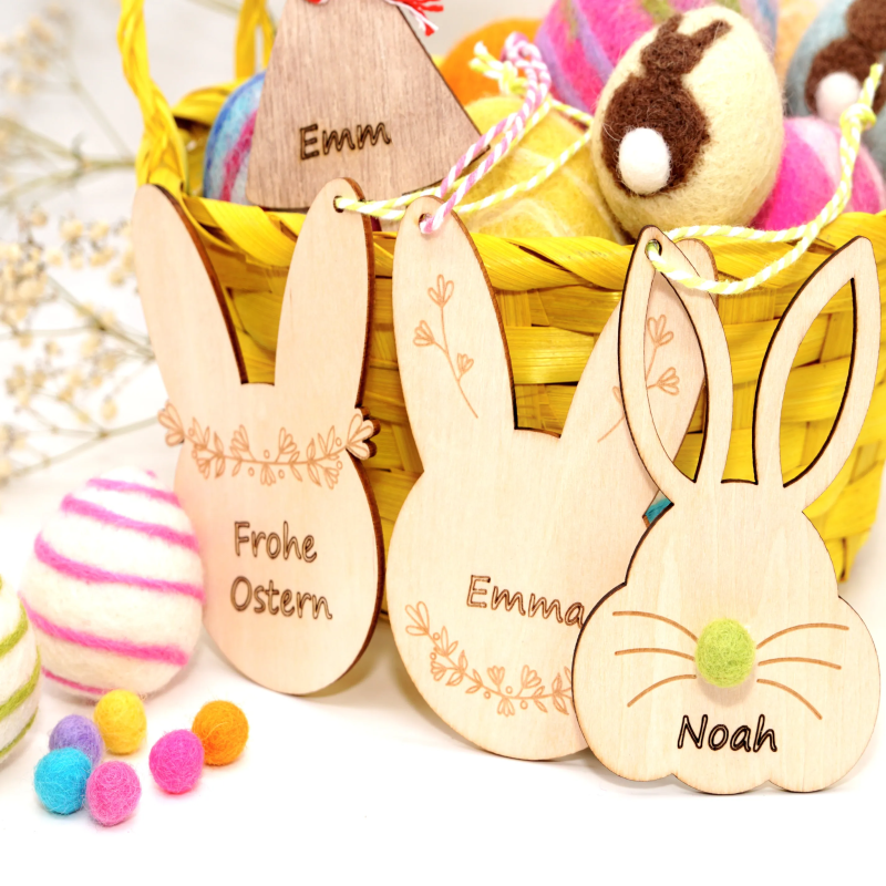 Hasen Namensanhänger Holz grün Schnuffelinis