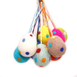 Ostereier bunte Punkte mit Aufhänger Schnuffelinis