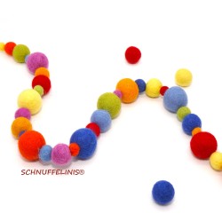 Felt balls rainbow 4sizes mix Schnuffelinis