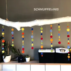 felt balls rainbow 4sizes mix