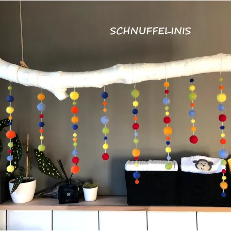 bunte Filzkugeln, Regenbogen Filzbälle Größen Mix, Montessori