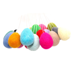 Felt 10pcs. Easter eggs 4,5cm/1,77" XL + hanger
