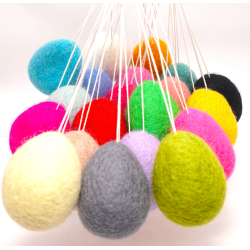 Felt 10pcs. Easter eggs 4,5cm/1,77" XL + hanger