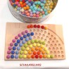 Wooden colouring board rainbow felt balls