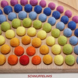 Wooden colouring board rainbow felt balls