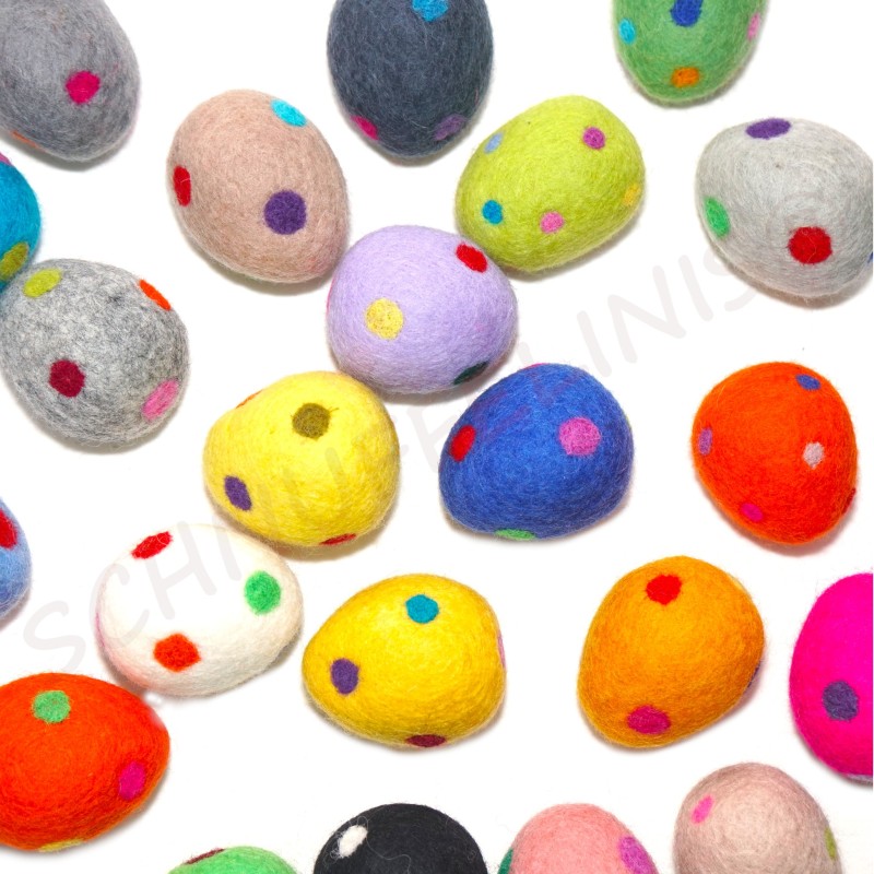 Felt eggs polka dots