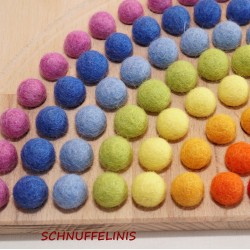 Wooden colouring board rainbow felt balls