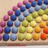 Montessori Rainbow, Wooden colouring board rainbow felt balls