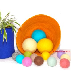 felted bowls XXL green Schnuffelinis