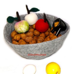 felted bowls XXL grey