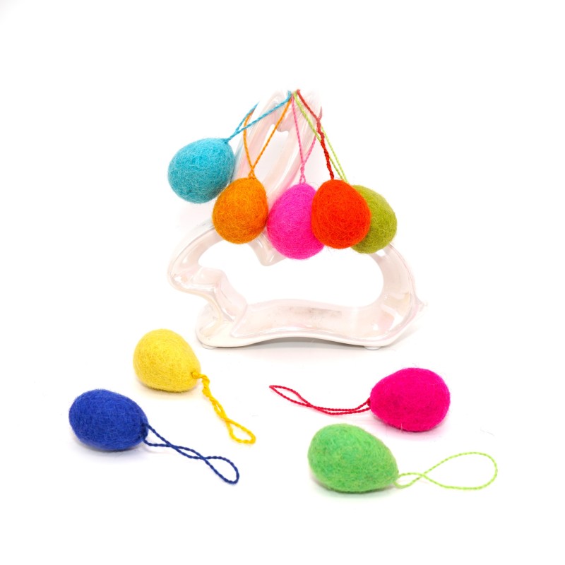 Felt eggs 9pcs. neon set Schnuffelinis